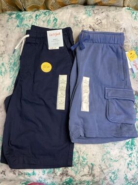 Cat & Jack Navy and Periwinkle Twin Pull-On Cargo Shorts Set Of 2